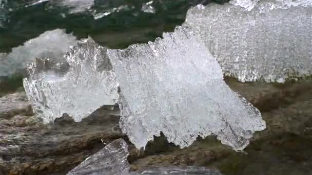 Таяние льда на озере — стоковое видео
