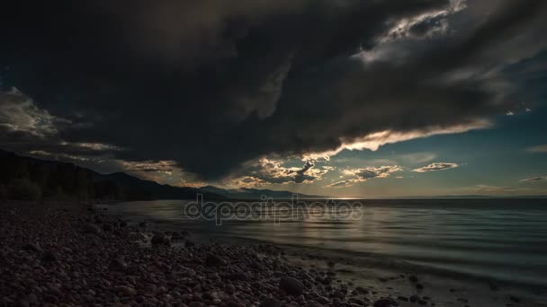 Ηλιοβασίλεμα στη λίμνη, time-lapse — Αρχείο Βίντεο