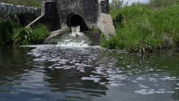 汚れた水がパイプから流れる — ストック動画