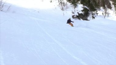 toz içinde oyma snowboarder