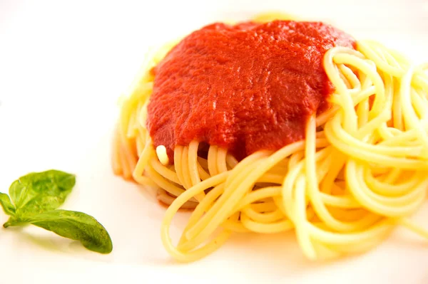 Italie Spaghetti Pomodoro Sauce Basilic — Photo