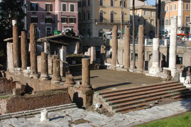 Roma 'daki Arjantin Meydanı' nın arkeolojik manzarası İtalya