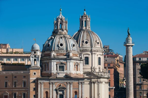 Piazza Venezia Ikertemplomai Trajan Oszlop Trajan Fórum Előtt — Stock Fotó