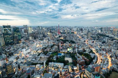 Tokyo Kulesi ile Tokyo silueti