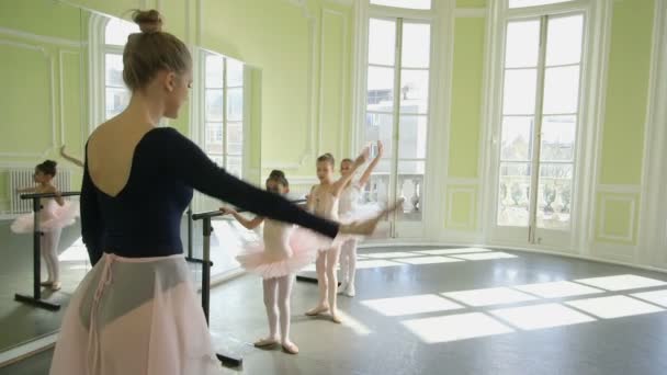 Bailarina de Ballet Demostrando los movimientos — Vídeos de Stock