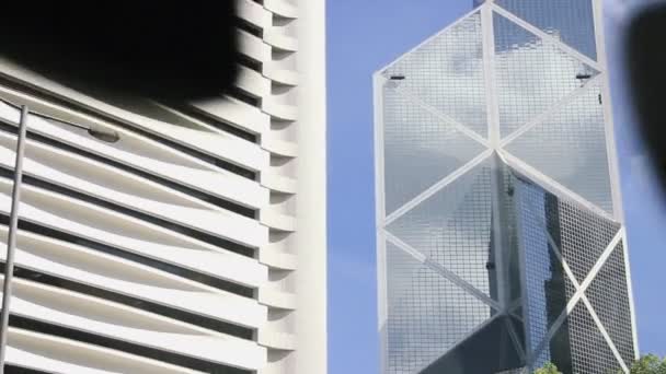 View of New Bank of China from car — Stock Video