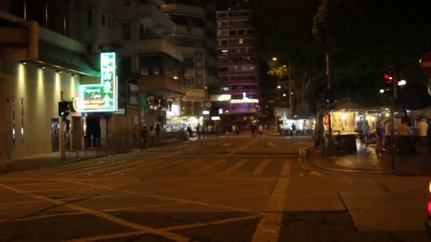 Pohled na náměstí oblasti Lan Kwai Fong — Stock video