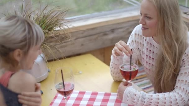 Vänner i en bar — Stockvideo