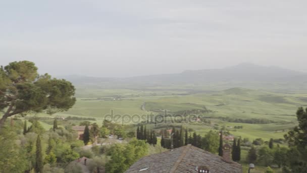 Вид на тосканский ландшафт — стоковое видео