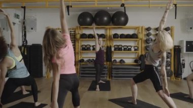 Yetişkin kadınların yoga egzersizleri yapıyor grup