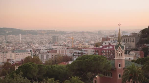 Vista sobre skyline Barcelona — Vídeos de Stock