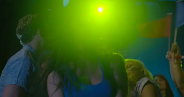 Friends Having Fun While Dancing Nightclub — Stock Video
