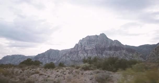 Pov Driving Car Trough Mountain Desert Landscape — Stock Video