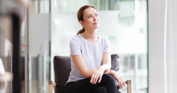 Femme Affaires Regardant Avec Confiance Caméra — Video