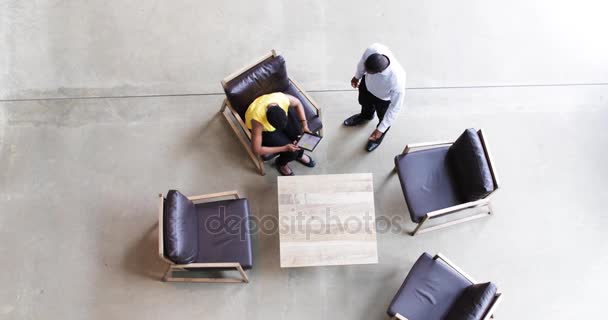 Foto Aerea Una Riunione Lavoro Ufficio — Video Stock