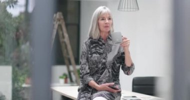 Smartphone kullanarak üst düzey iş kadını