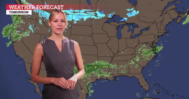 Previsioni Meteo Uno Studio Schermo Verde — Video Stock