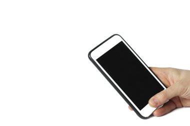 Telefon beyaz arkaplanda.