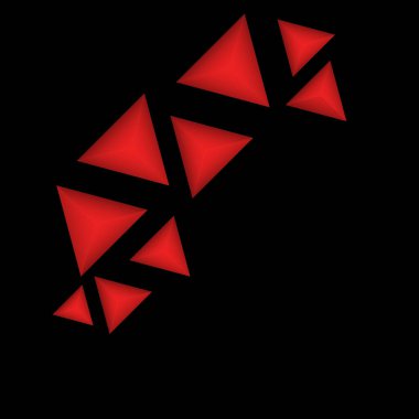 Siyah arkaplanda renkli üçgenler. Tasarım için çizim. soyut