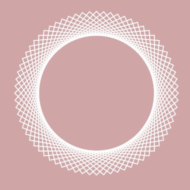 Çemberi açın. Pembe arka planda beyaz daire. tasarım için resimleme