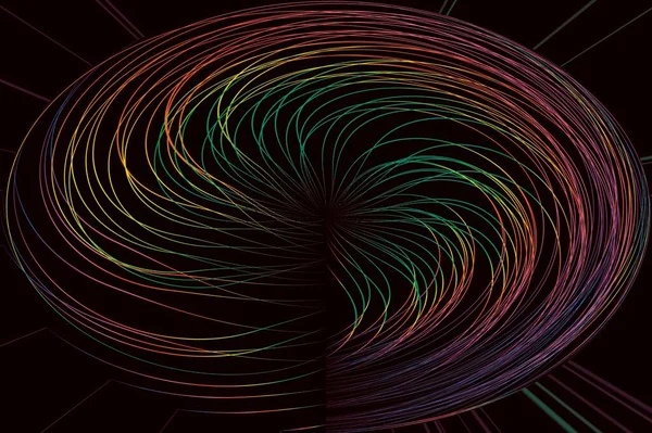 Wavy lines. Colored multi-colored lines on a black background. illustration for design. abstract