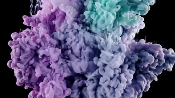 Abstract Paint Explosion Spreading Colorful Ink Slow Motion — Stock Video