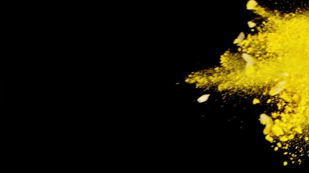 Exotic Spices Star Anise Flying Slow Motion Spices Explosion Black — Stock Video