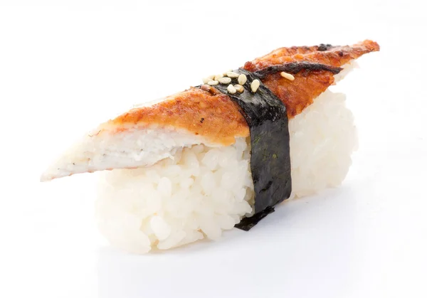 Leckeres Frisches Sushi Isoliert Auf Weißem Hintergrund Japanische Küche Asiatisches — Stockfoto