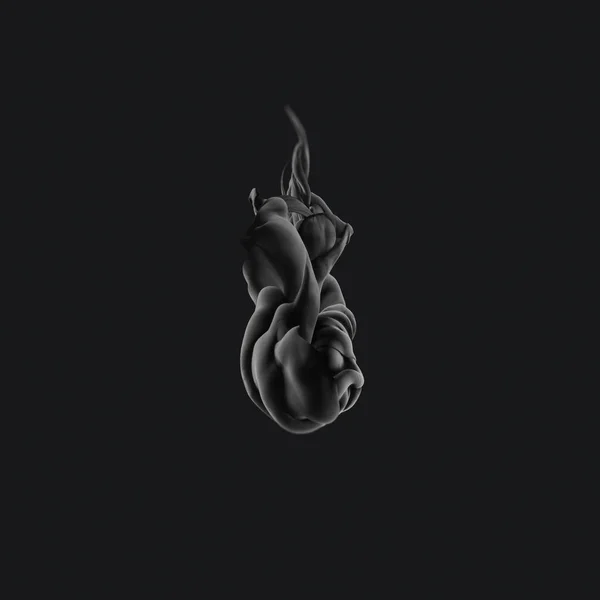 Siyah arka planda siyah şekilli mürekkep. Suda siyah boya