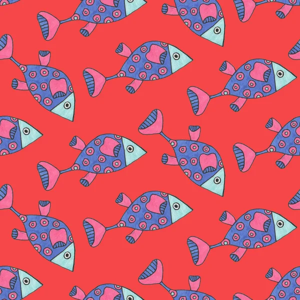 Watercolor fish pattern