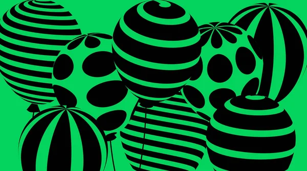 Ballon geometrisch abstrakt Hintergrund grün — Stockvektor