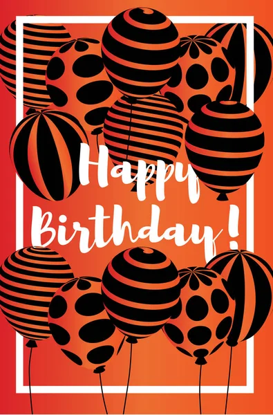 Πρότυπο κάρτα γενεθλίων με μπαλόνια 3d — Διανυσματικό Αρχείο