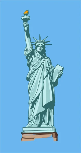 Estatua de la libertad de América ilustración dibujo — Archivo Imágenes Vectoriales