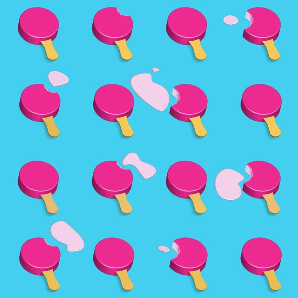 Patrón sin costuras helado pop art 3d rosa y azul — Archivo Imágenes Vectoriales