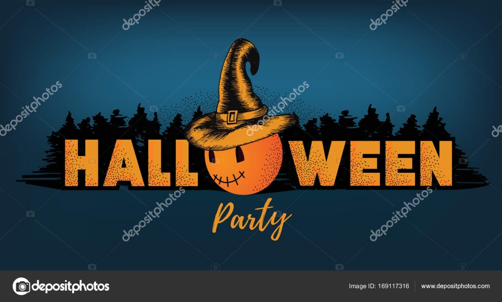 halloween party invitation template font logotype dark blue halloween party invite template