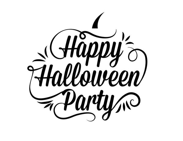 Happy Halloween Party beautiful calligraphy lettering 