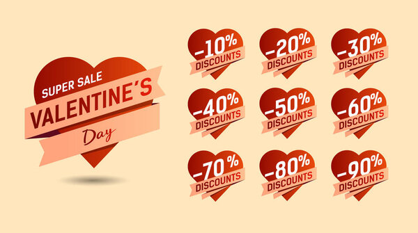 Суперпродажа Валентины комплект с этикеткой в форме сердца и ленты
