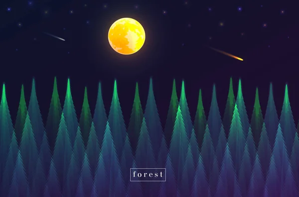 Fond de forêt nocturne — Image vectorielle