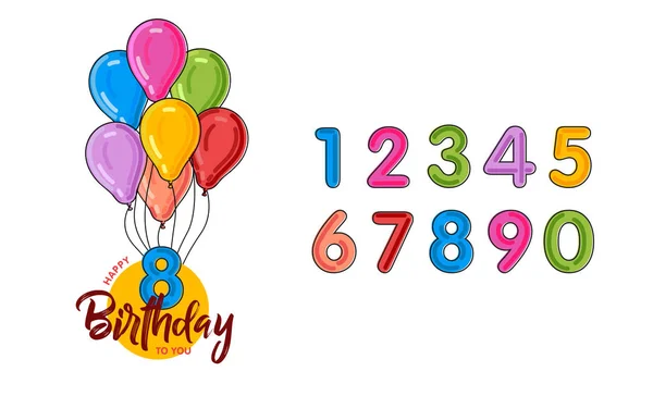 Happy Birthday template, set of graphic elements — Stock Vector