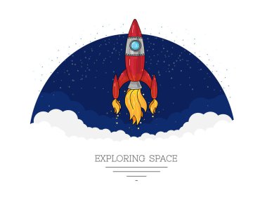 Roket uzaya başlatılması çizimi