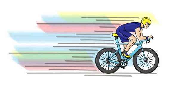 Illustration dynamique colorée avec cycliste — Image vectorielle