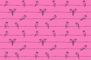 Kuşlar ile modern grafik seamless modeli