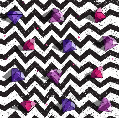 Elmas ile sorunsuz zig zag kalıbı