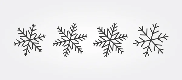 Inverno conjunto de ícones de flocos de neve, vários ícones de linha formas — Vetor de Stock