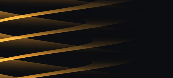 Abstracte Compositie Met Spiraalvormige Gouden Abstracte Lijnen Ruimte Cover Wallpaper — Stockvector