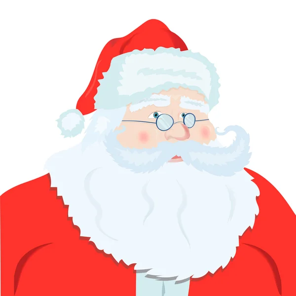 Retrato do Pai Natal. Personagem engraçado dos desenhos animados — Vetor de Stock