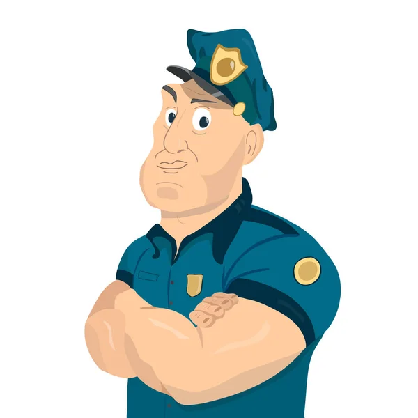 Illustration av en gullig tecknad polis — Stock vektor