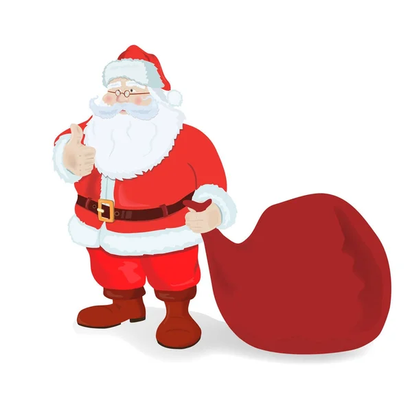 Papai Noel com um saco grande. — Vetor de Stock