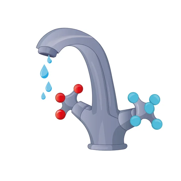 Torneira de água isolada em fundo branco —  Vetores de Stock