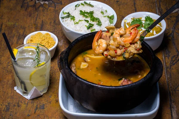 Feijoada Seafood Tradisi Masakan Brasil Dan Makanan Khas — Stok Foto